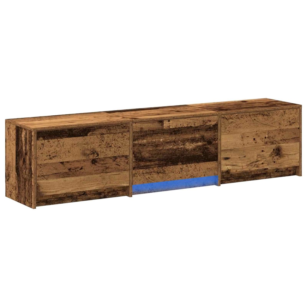 vidaXL Τηλεοπτική βιβλιοθήκη με LED Παλιό ξύλο 165 x 34 x 40 εκ.