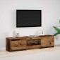 vidaXL Τηλεοπτική βιβλιοθήκη με LED Παλιό ξύλο 165 x 34 x 40 εκ.
