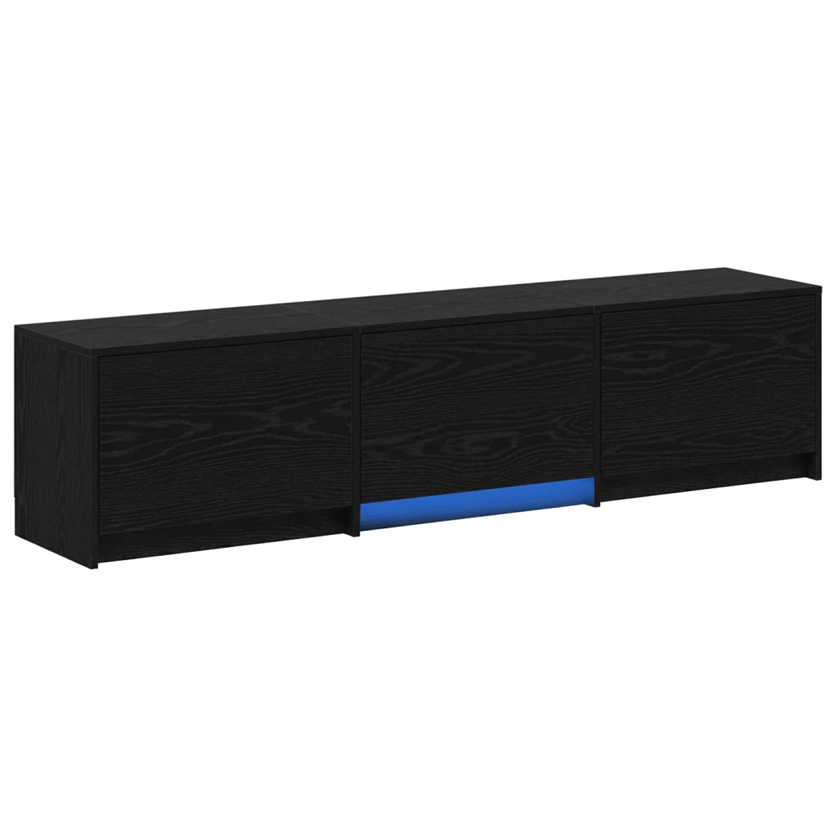 vidaXL Τηλεοπτική βιβλιοθήκη με LED Μαύρη Δρυς 165 x 34 x 40 εκ.