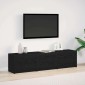 vidaXL Τηλεοπτική βιβλιοθήκη με LED Μαύρη Δρυς 165 x 34 x 40 εκ.