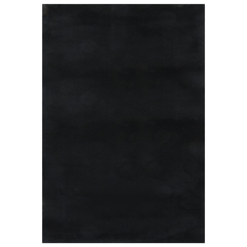 vidaXL Χαλί Πλενόμενο Μαλακό Shaggy Μαύρο 160 x 230 εκ. Αντιολισθητικό