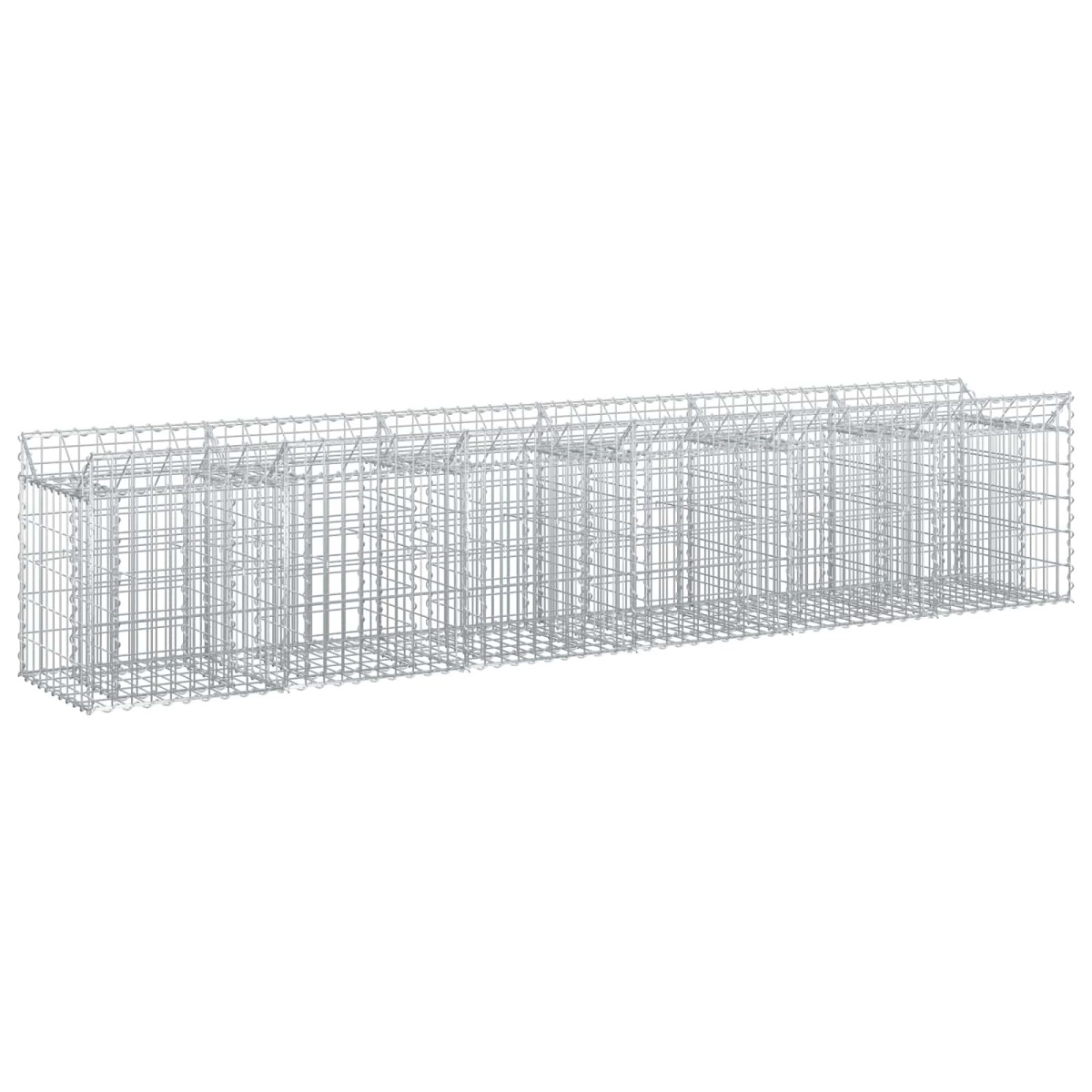vidaXL Ανασηκωμένο κρεβάτι gabion 2 τμχ. 300 x 50 x 60 εκ Ασημί