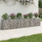 vidaXL Ανασηκωμένο κρεβάτι gabion 2 τμχ. 300 x 50 x 60 εκ Ασημί