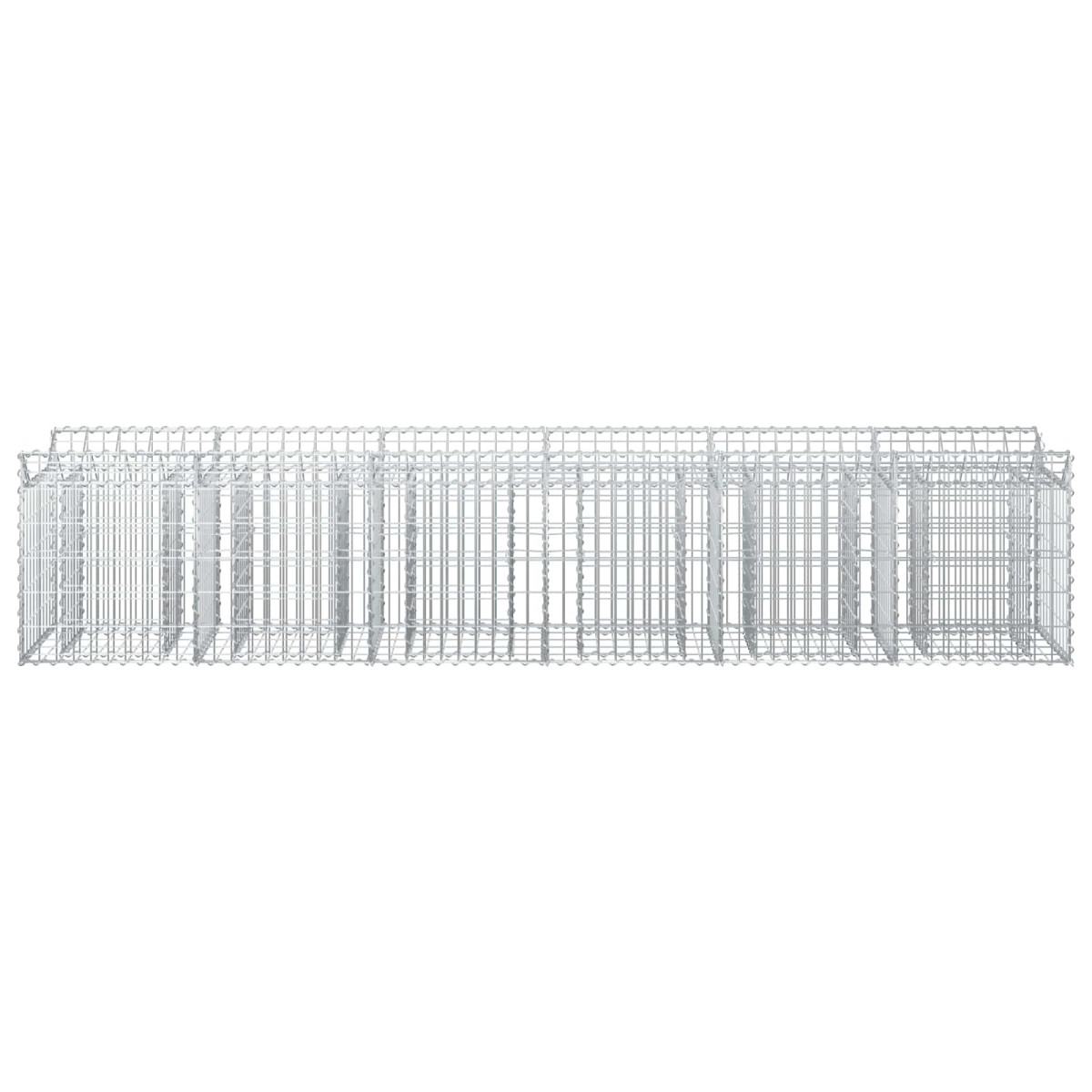 vidaXL Ανασηκωμένο κρεβάτι gabion 2 τμχ. 300 x 50 x 60 εκ Ασημί