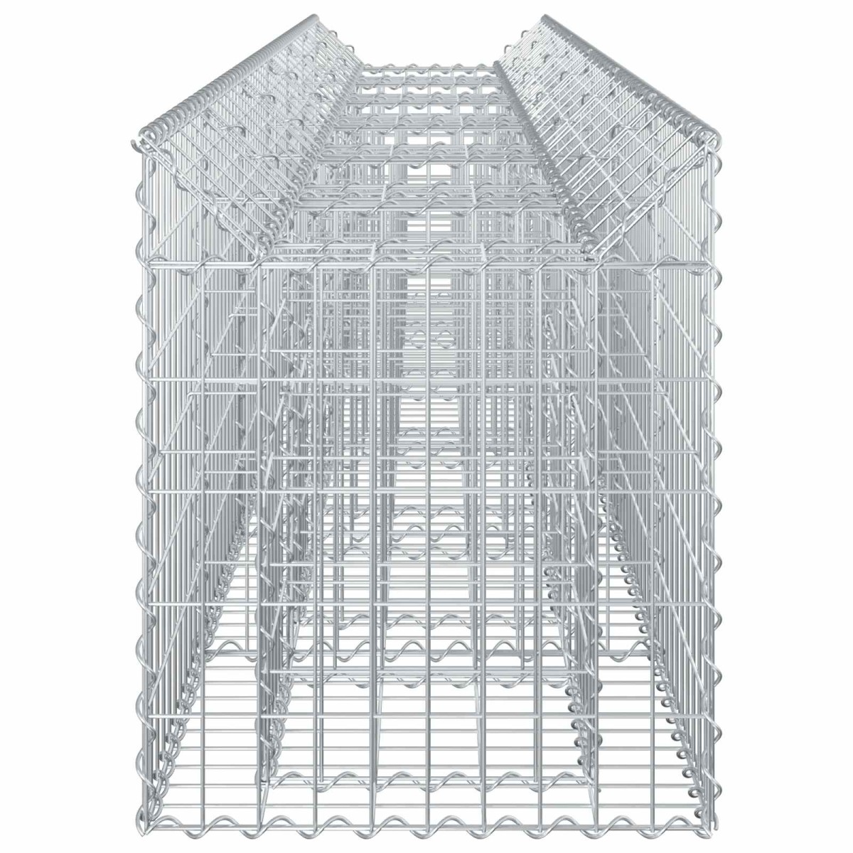 vidaXL Ανασηκωμένο κρεβάτι gabion 2 τμχ. 300 x 50 x 60 εκ Ασημί
