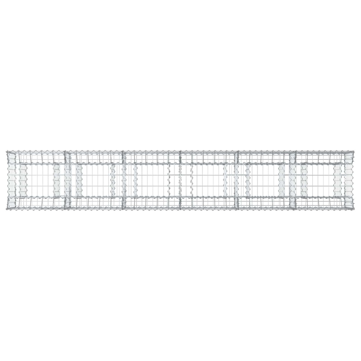 vidaXL Ανασηκωμένο κρεβάτι gabion 2 τμχ. 300 x 50 x 60 εκ Ασημί