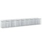 vidaXL Ανασηκωμένο κρεβάτι gabion 2 τμχ. 400 x 50 x 60 εκ Ασημί