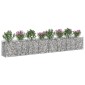 vidaXL Ανασηκωμένο κρεβάτι gabion 2 τμχ. 400 x 50 x 60 εκ Ασημί