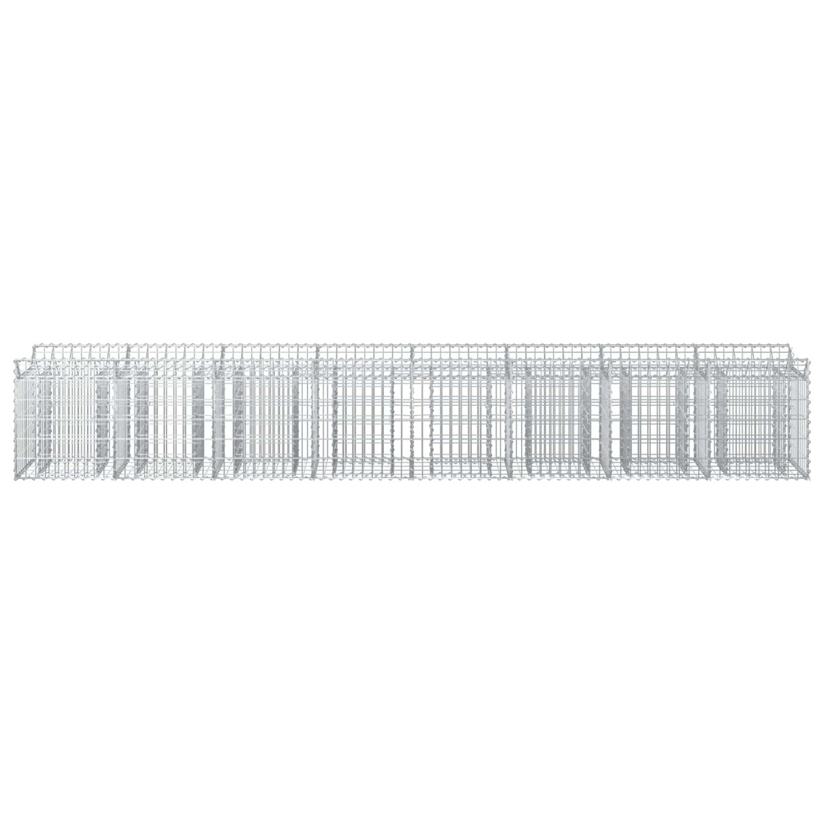 vidaXL Ανασηκωμένο κρεβάτι gabion 2 τμχ. 400 x 50 x 60 εκ Ασημί