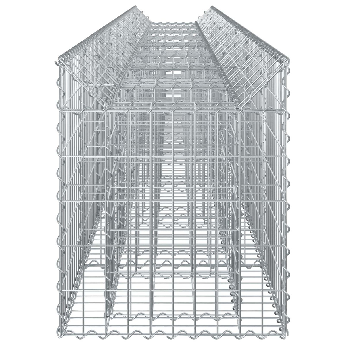 vidaXL Ανασηκωμένο κρεβάτι gabion 2 τμχ. 400 x 50 x 60 εκ Ασημί