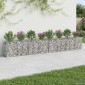 vidaXL Ανασηκωμένο κρεβάτι gabion 2 τμχ. 400 x 50 x 60 εκ Ασημί