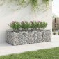 vidaXL Ανασηκωμένο κρεβάτι gabion 2 τμχ. 200 x 100 x 60 εκ Ασημί