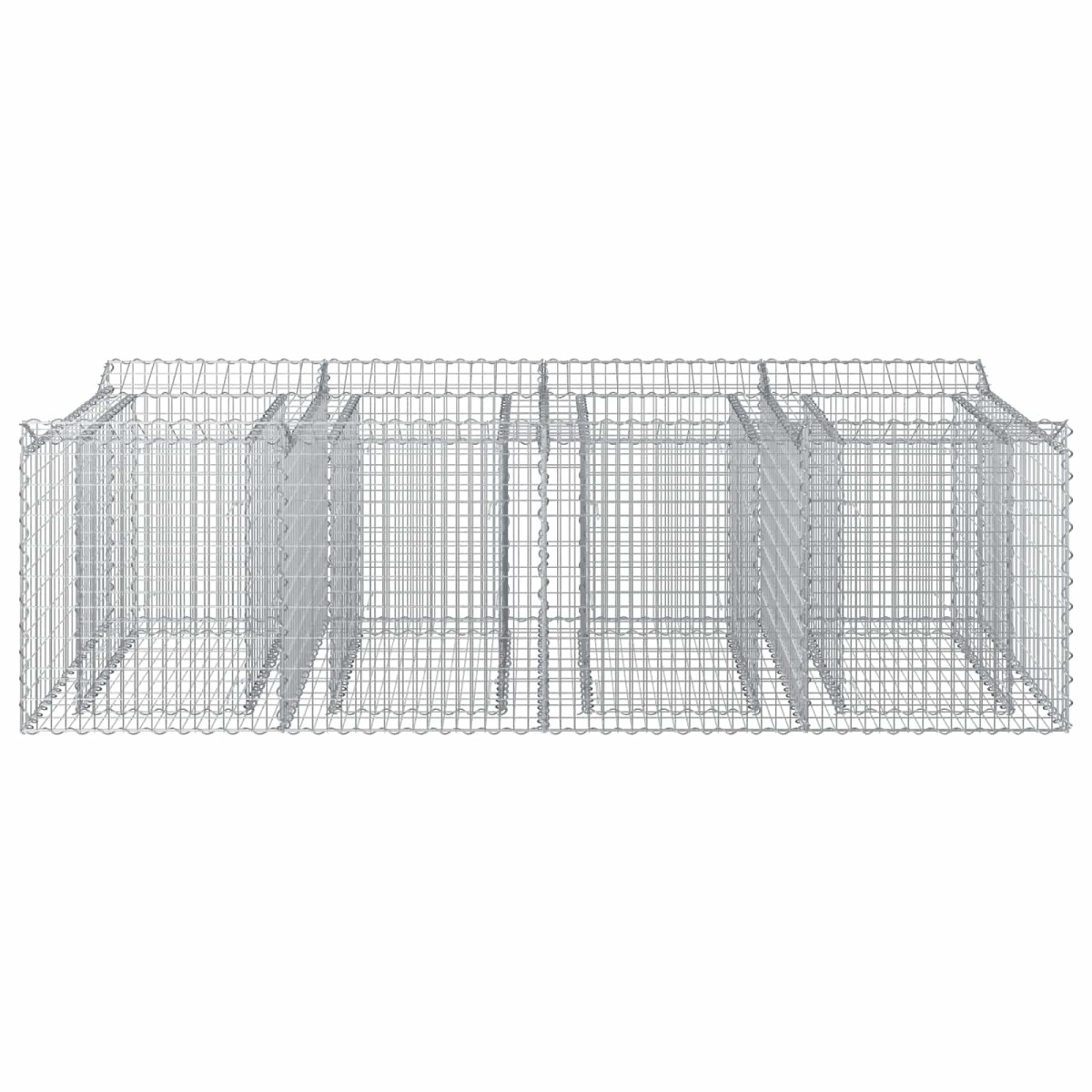 vidaXL Ανασηκωμένο κρεβάτι gabion 2 τμχ. 200 x 100 x 60 εκ Ασημί