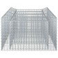 vidaXL Ανασηκωμένο κρεβάτι gabion 2 τμχ. 200 x 100 x 60 εκ Ασημί