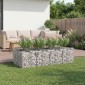 vidaXL Ανασηκωμένο κρεβάτι gabion 2 τμχ. 200 x 100 x 60 εκ Ασημί