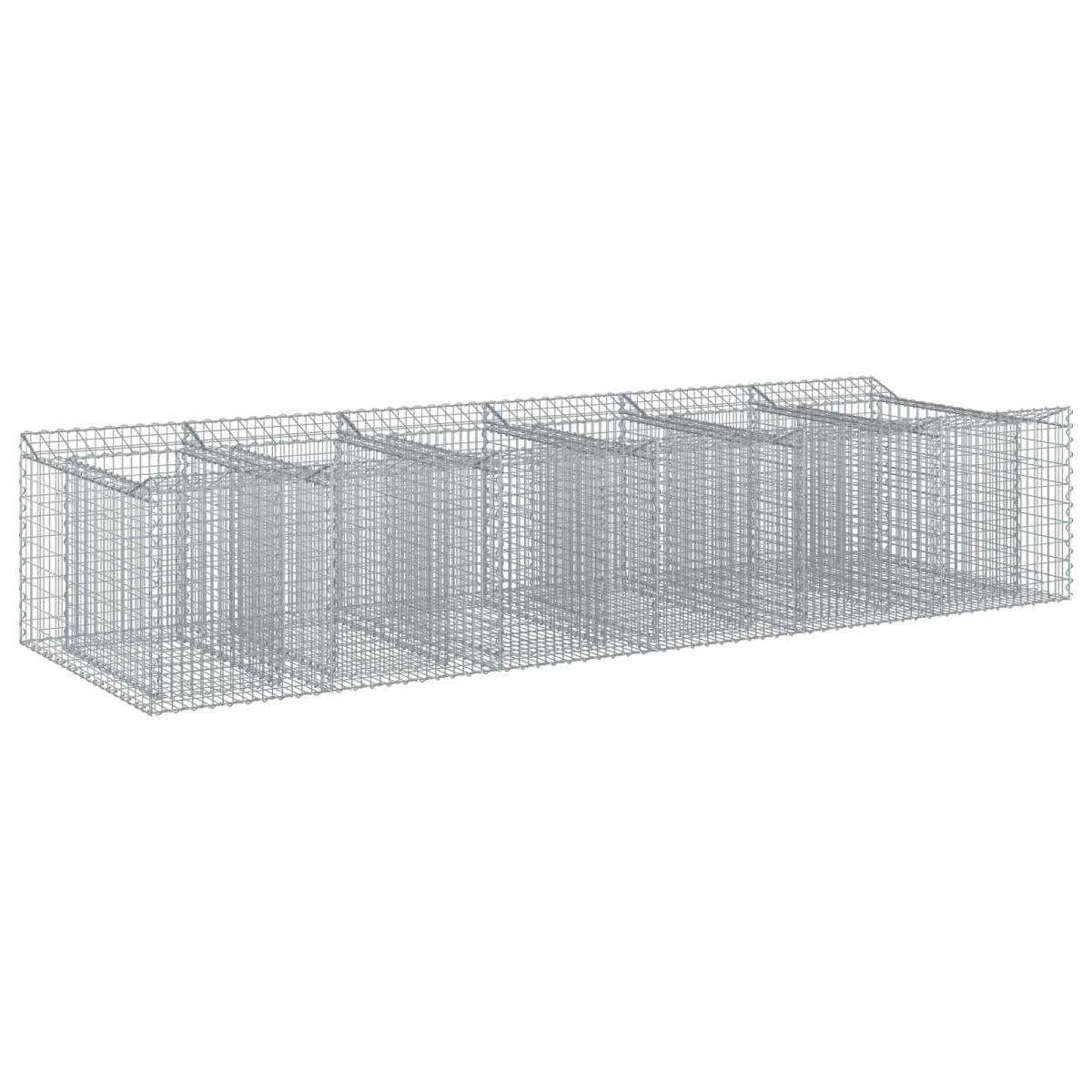 vidaXL Ανασηκωμένο κρεβάτι gabion 2 τμχ. 300 x 100 x 60 εκ Ασημί