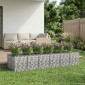 vidaXL Ανασηκωμένο κρεβάτι gabion 2 τμχ. 300 x 100 x 60 εκ Ασημί