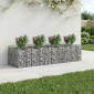 vidaXL Ανασηκωμένο κρεβάτι gabion 3 τμχ. 400 x 100 x 60 εκ Ασημί