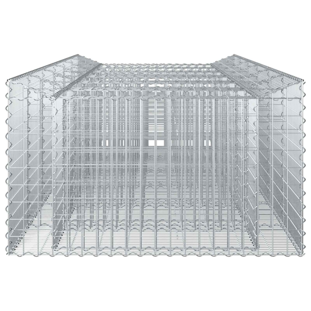 vidaXL Ανασηκωμένο κρεβάτι gabion 3 τμχ. 400 x 100 x 60 εκ Ασημί