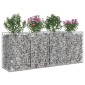 vidaXL Ανασηκωμένο κρεβάτι gabion 2 τμχ. 200 x 50 x 80 εκ Ασημί