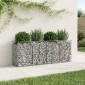 vidaXL Ανασηκωμένο κρεβάτι gabion 2 τμχ. 200 x 50 x 80 εκ Ασημί