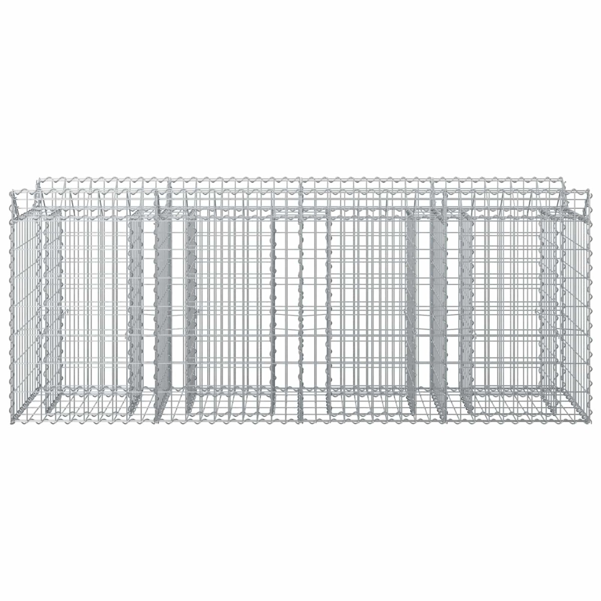 vidaXL Ανασηκωμένο κρεβάτι gabion 2 τμχ. 200 x 50 x 80 εκ Ασημί