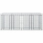 vidaXL Ανασηκωμένο κρεβάτι gabion 2 τμχ. 200 x 50 x 80 εκ Ασημί