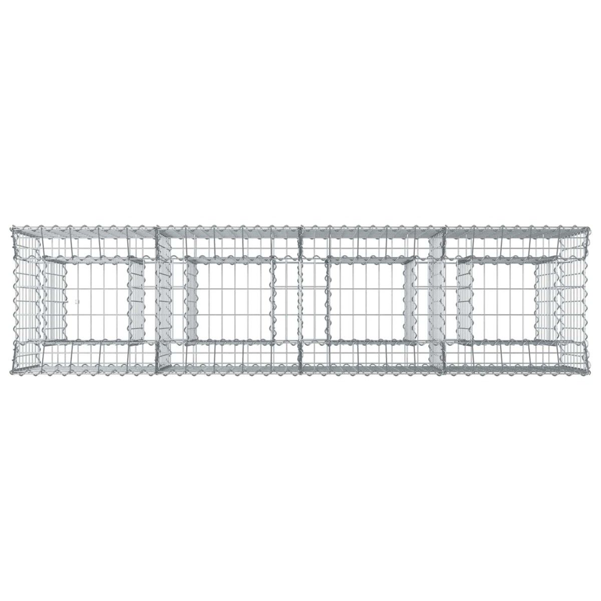 vidaXL Ανασηκωμένο κρεβάτι gabion 2 τμχ. 200 x 50 x 80 εκ Ασημί