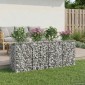 vidaXL Ανασηκωμένο κρεβάτι gabion 2 τμχ. 200 x 50 x 80 εκ Ασημί
