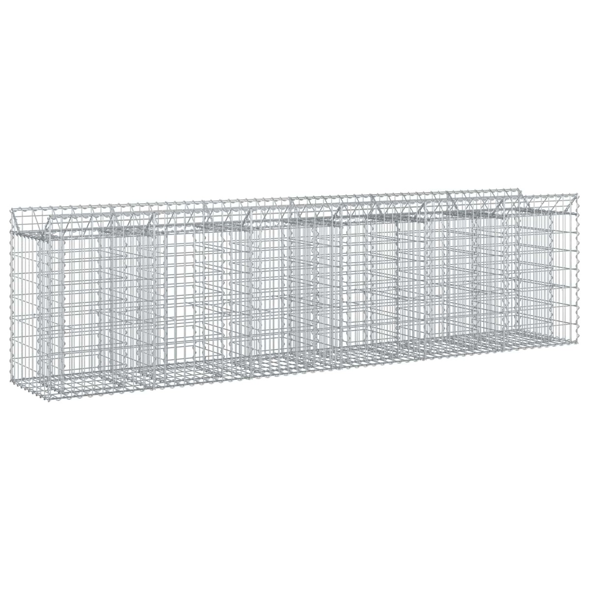 vidaXL Ανασηκωμένο κρεβάτι gabion 2 τμχ. 300 x 50 x 80 εκ Ασημί