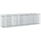 vidaXL Ανασηκωμένο κρεβάτι gabion 2 τμχ. 300 x 50 x 80 εκ Ασημί