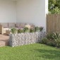 vidaXL Ανασηκωμένο κρεβάτι gabion 2 τμχ. 300 x 50 x 80 εκ Ασημί