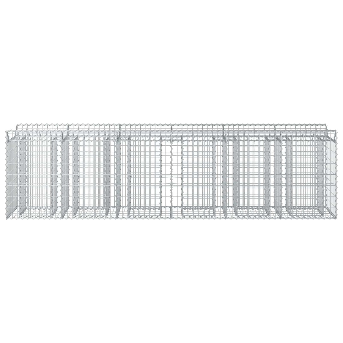 vidaXL Ανασηκωμένο κρεβάτι gabion 2 τμχ. 300 x 50 x 80 εκ Ασημί