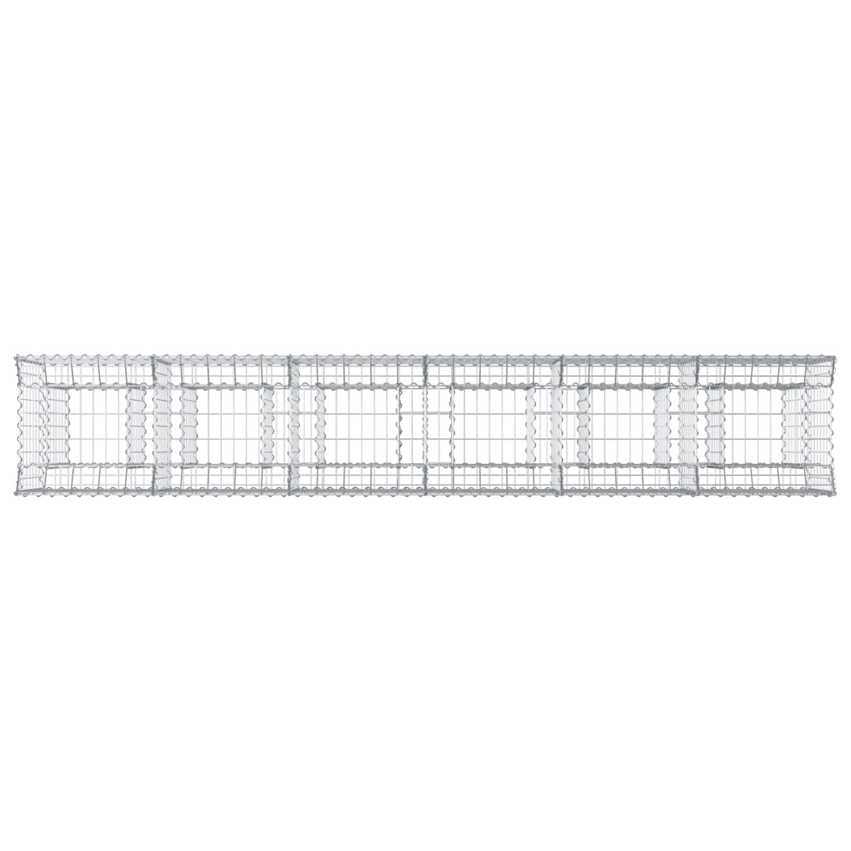 vidaXL Ανασηκωμένο κρεβάτι gabion 2 τμχ. 300 x 50 x 80 εκ Ασημί