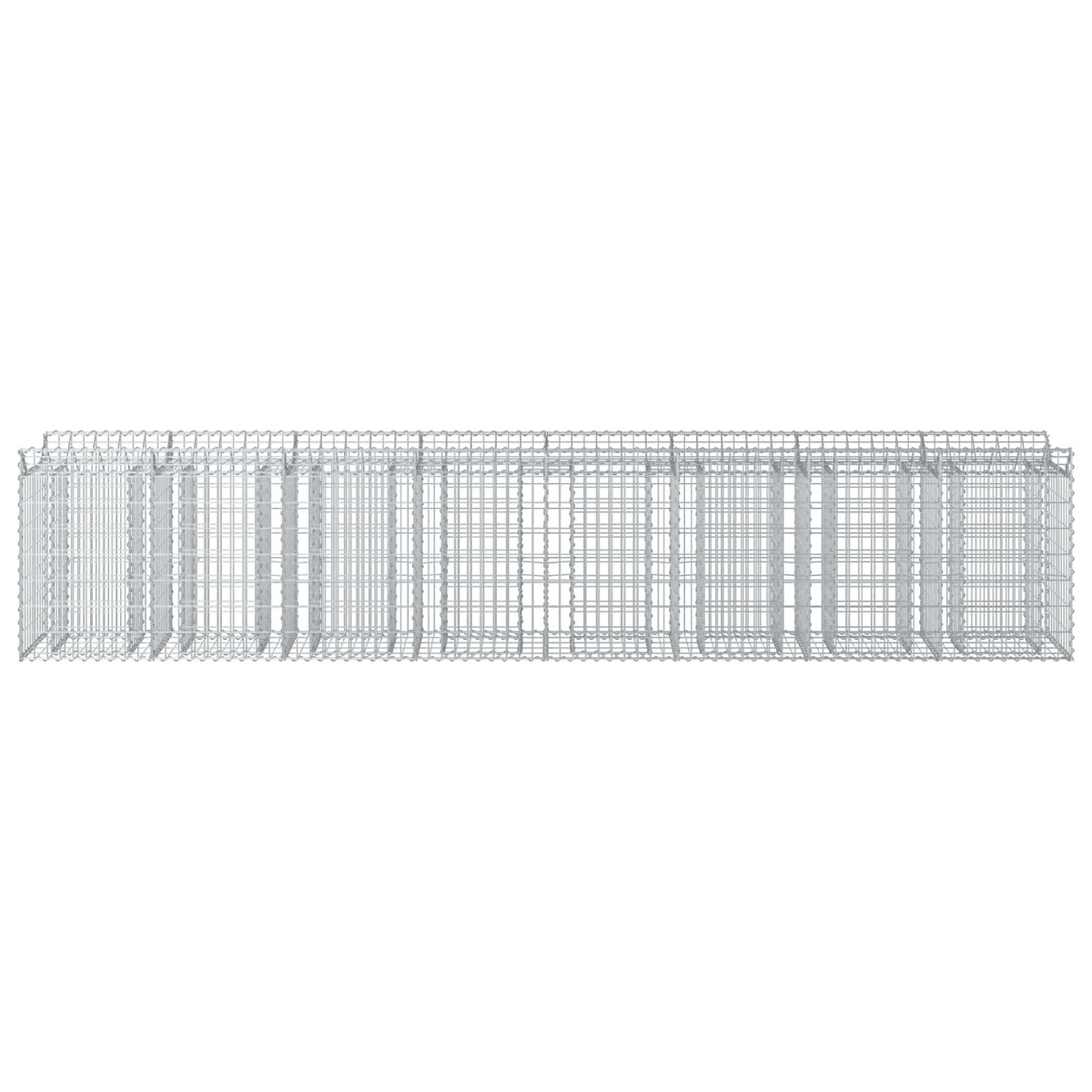 vidaXL Ανασηκωμένο κρεβάτι gabion 3 τμχ. 400 x 50 x 80 εκ Ασημί