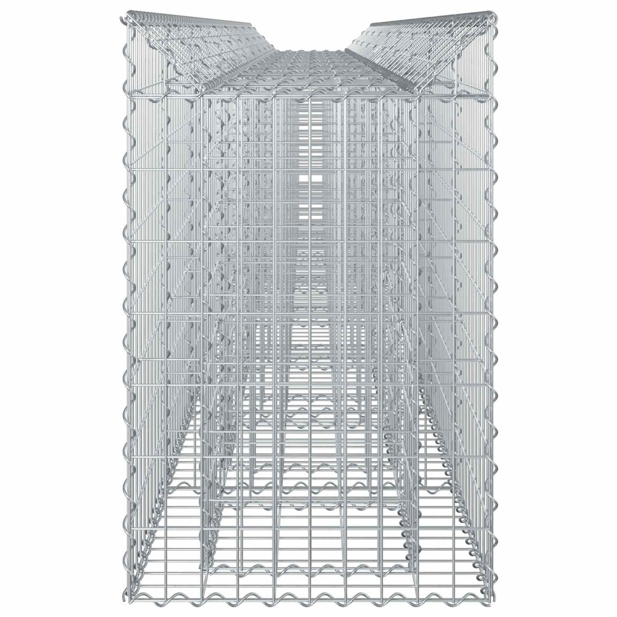 vidaXL Ανασηκωμένο κρεβάτι gabion 3 τμχ. 400 x 50 x 80 εκ Ασημί