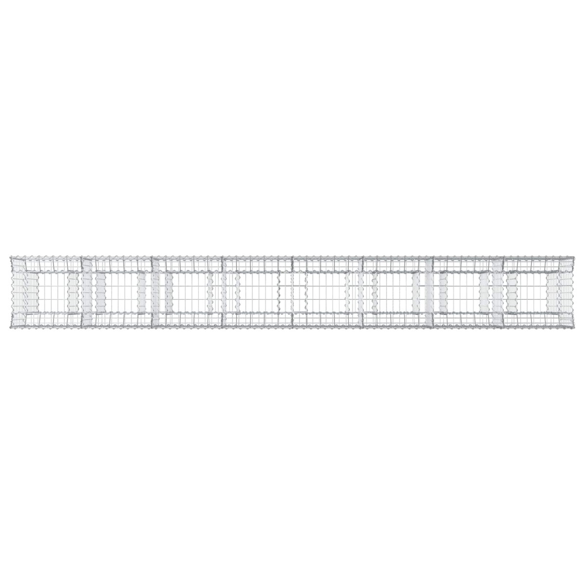 vidaXL Ανασηκωμένο κρεβάτι gabion 3 τμχ. 400 x 50 x 80 εκ Ασημί