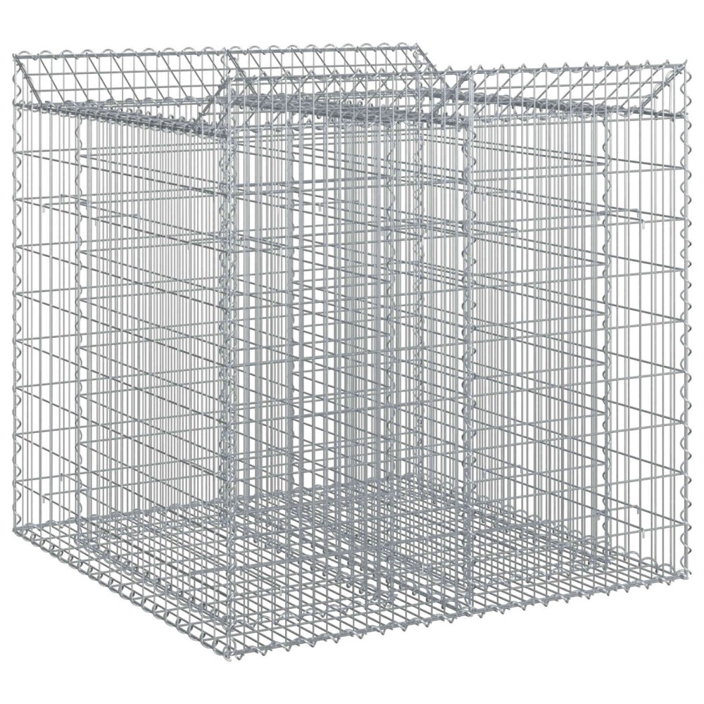 vidaXL Ανασηκωμένο κρεβάτι gabion 2 τμχ. 100 x 100 x 100 cm Ασημί