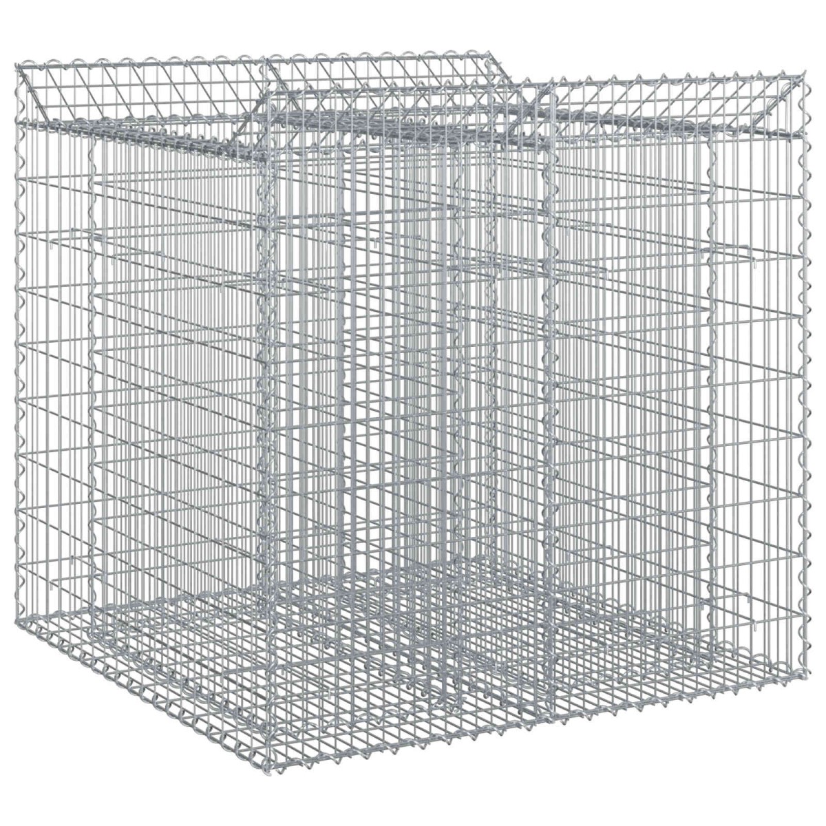 vidaXL Ανασηκωμένο κρεβάτι gabion 2 τμχ. 100 x 100 x 100 cm Ασημί