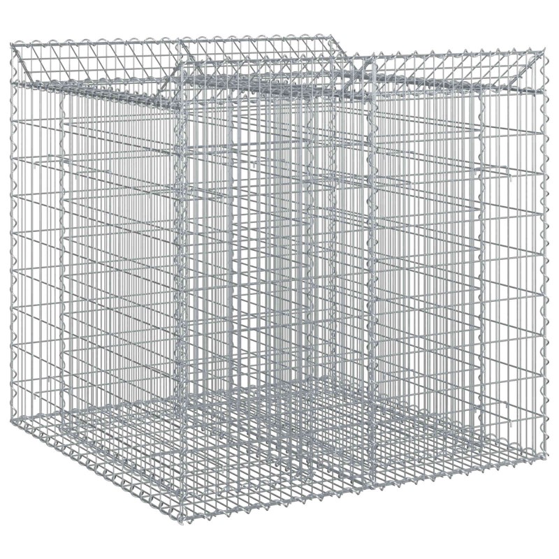 vidaXL Ανασηκωμένο κρεβάτι gabion 2 τμχ. 100 x 100 x 100 cm Ασημί