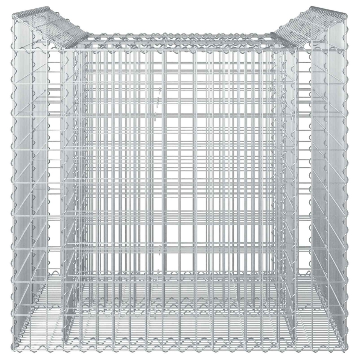 vidaXL Ανασηκωμένο κρεβάτι gabion 2 τμχ. 100 x 100 x 100 cm Ασημί