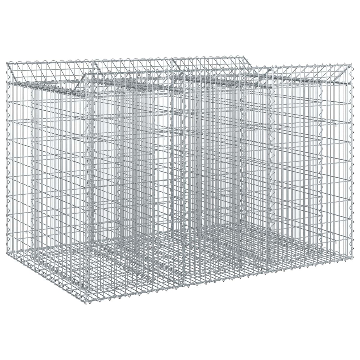 vidaXL Ανασηκωμένο κρεβάτι gabion 2 τμχ. 150 x 100 x 100 cm Ασημί