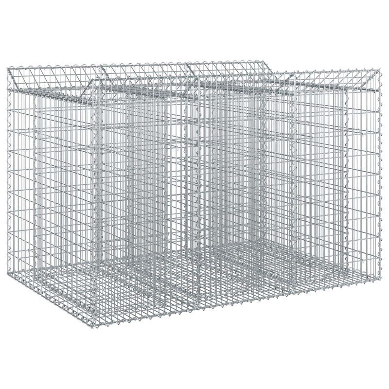 vidaXL Ανασηκωμένο κρεβάτι gabion 2 τμχ. 150 x 100 x 100 cm Ασημί