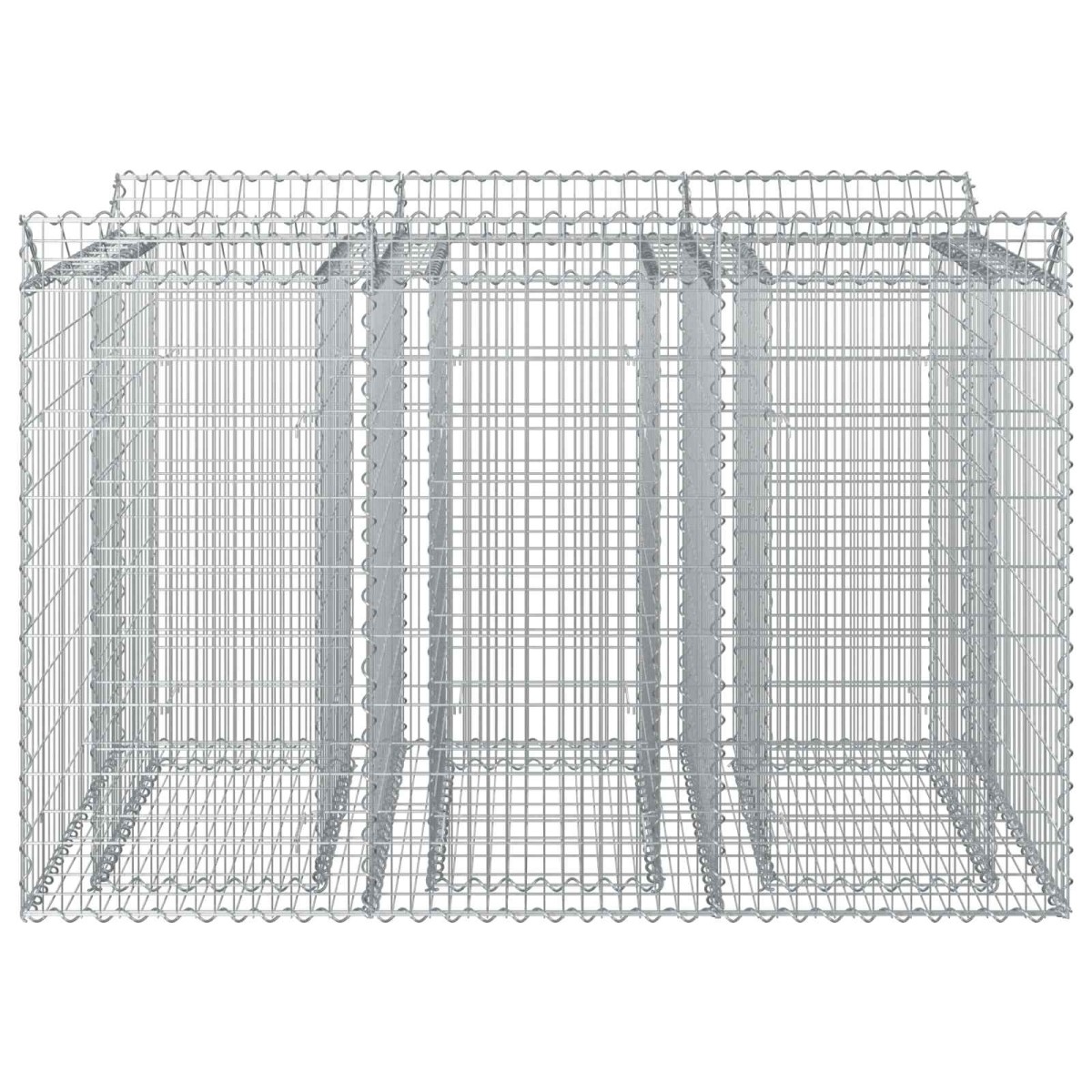 vidaXL Ανασηκωμένο κρεβάτι gabion 2 τμχ. 150 x 100 x 100 cm Ασημί