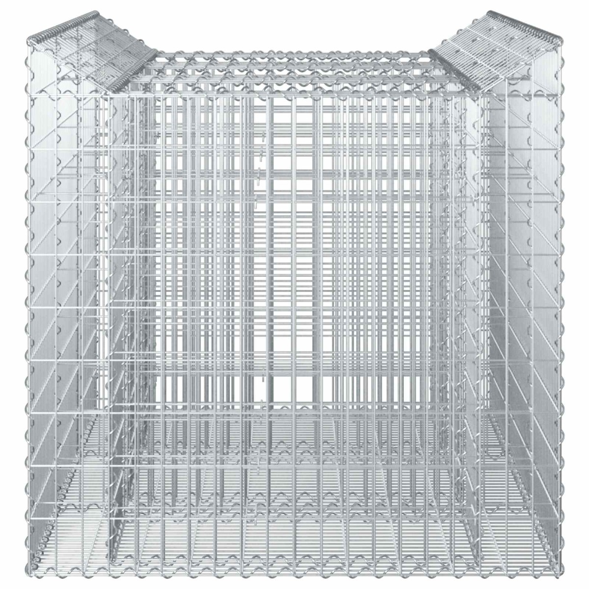 vidaXL Ανασηκωμένο κρεβάτι gabion 2 τμχ. 150 x 100 x 100 cm Ασημί