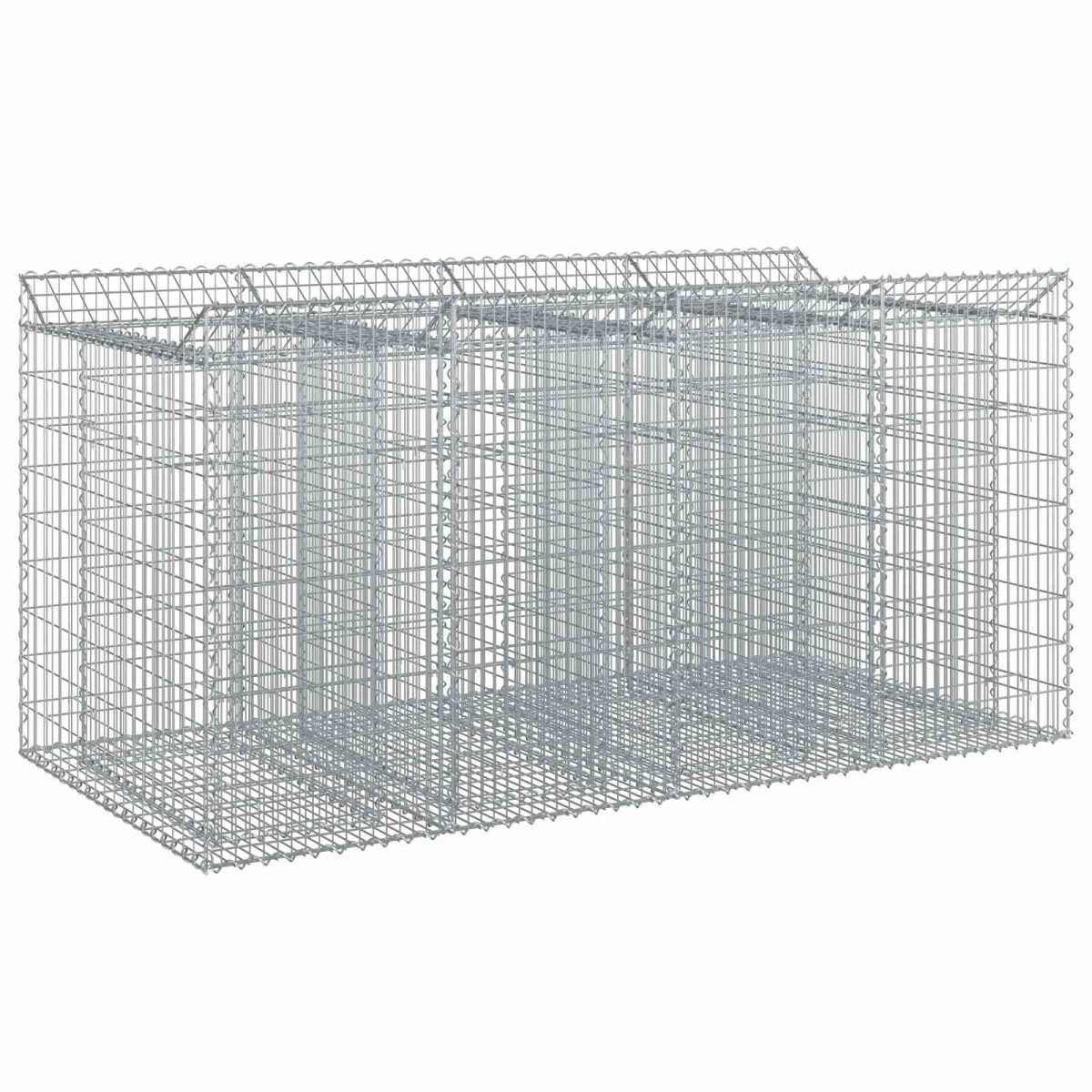 vidaXL Ανασηκωμένο κρεβάτι gabion 2 τμχ. 200 x 100 x 100 cm Ασημί