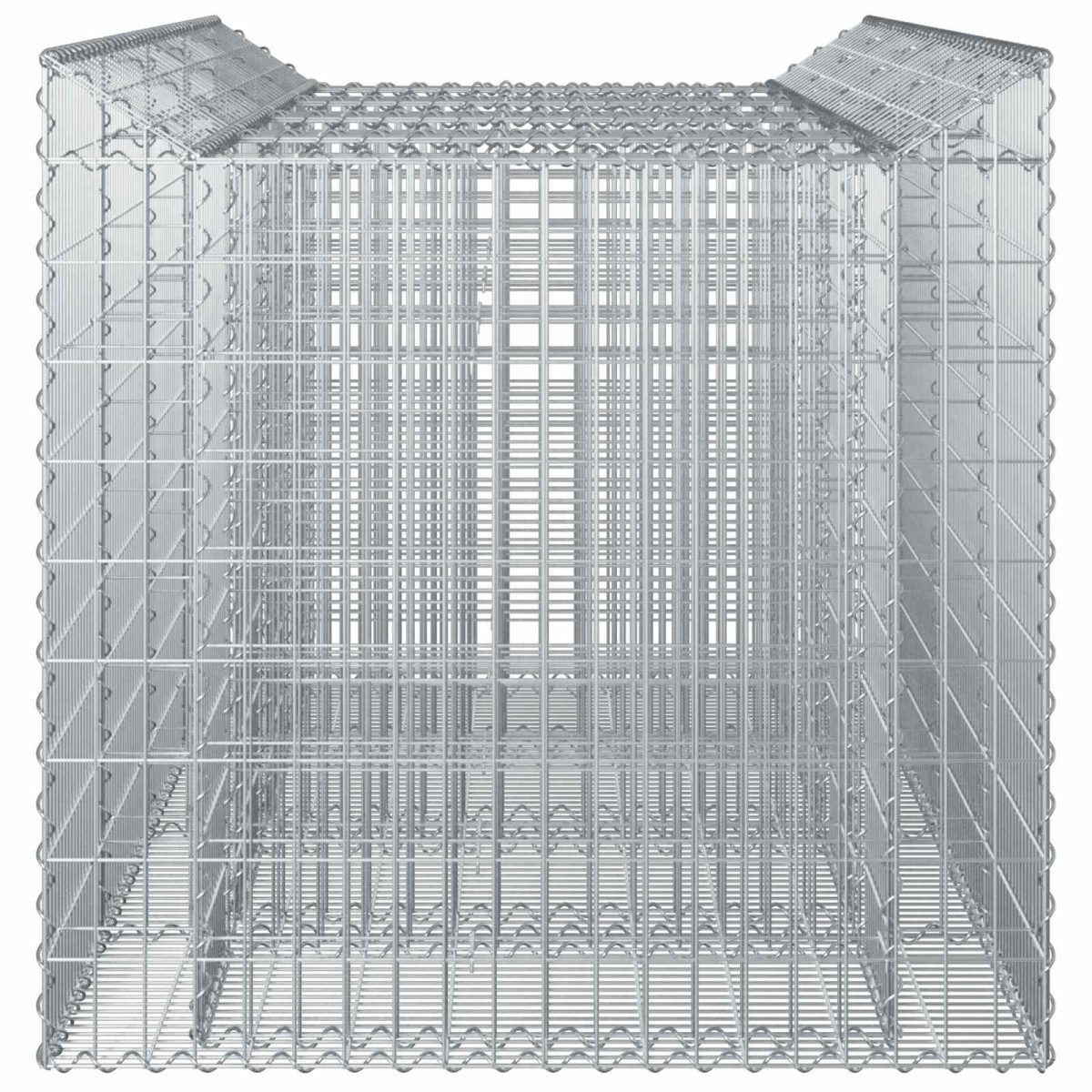 vidaXL Ανασηκωμένο κρεβάτι gabion 2 τμχ. 200 x 100 x 100 cm Ασημί