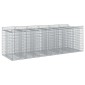 vidaXL Ανασηκωμένο κρεβάτι gabion 3 τμχ. 300 x 100 x 100 cm Ασημί