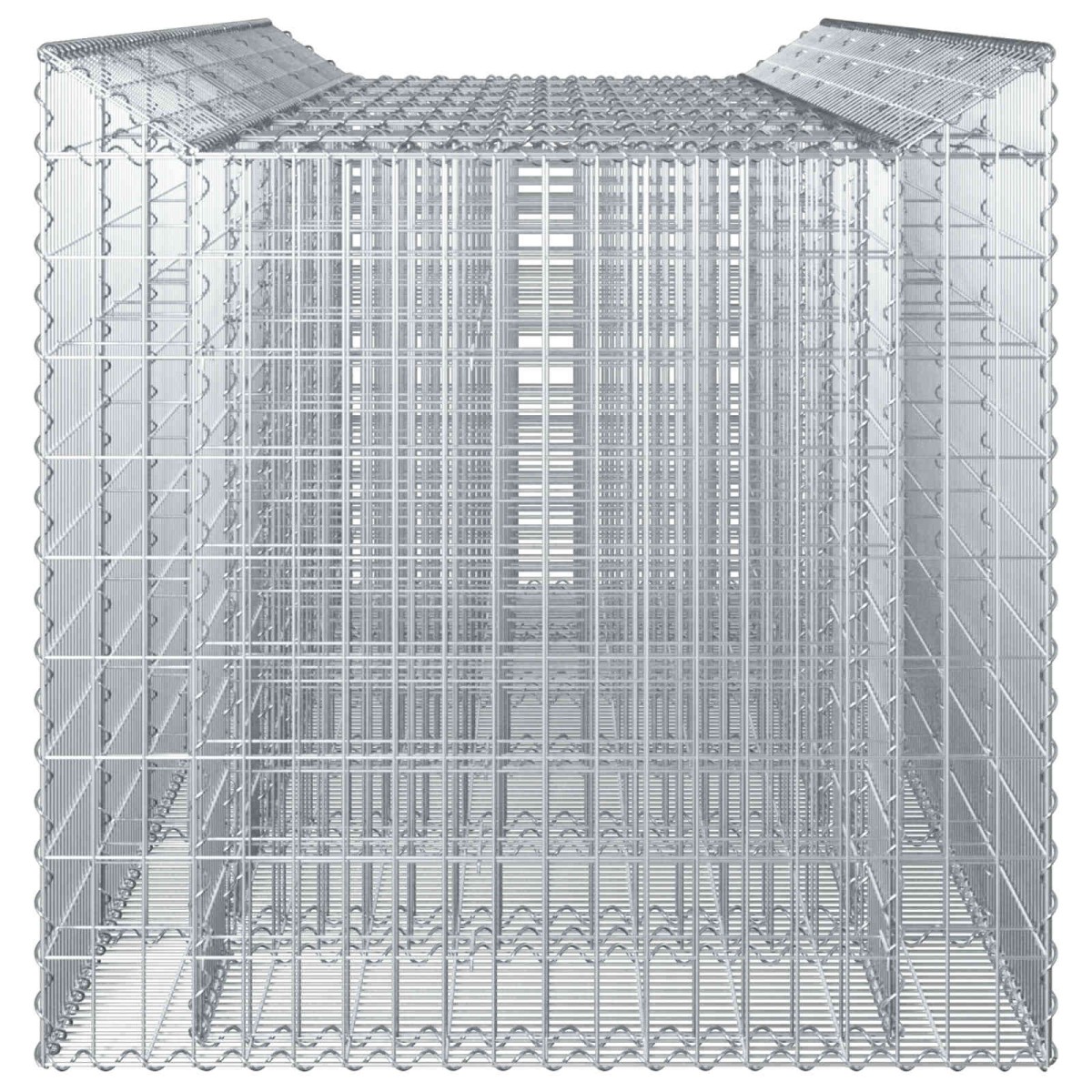 vidaXL Ανασηκωμένο κρεβάτι gabion 3 τμχ. 300 x 100 x 100 cm Ασημί