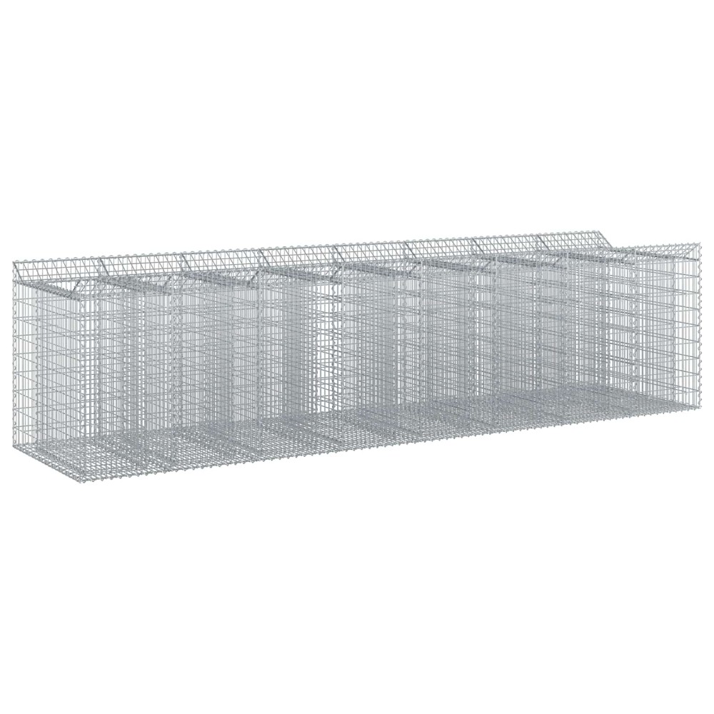 vidaXL Ανασηκωμένο κρεβάτι gabion 4 τμχ. 400 x 100 x 100 cm Ασημί